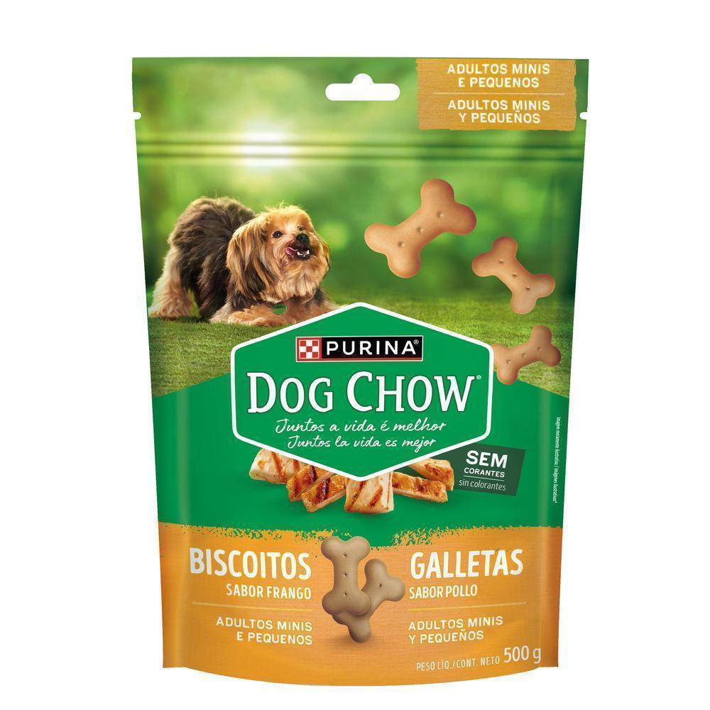 DOG CHOW Biscoitos Frango Minis e Pequenos 500g