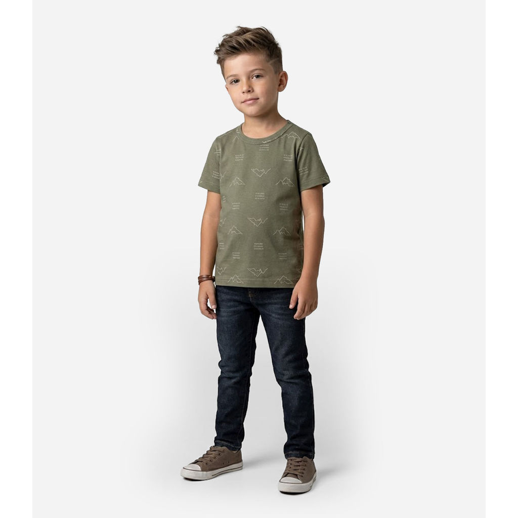 Camiseta Infantil Menino Animais Infinita Cor Verde