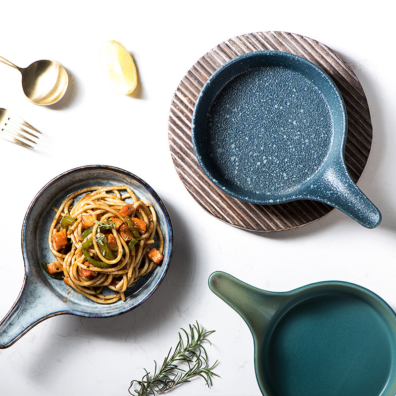 Assadeira de arroz cozido estilo japonês com alça, cerâmica doméstica, criativa, forno especial, salada de frutas, queij