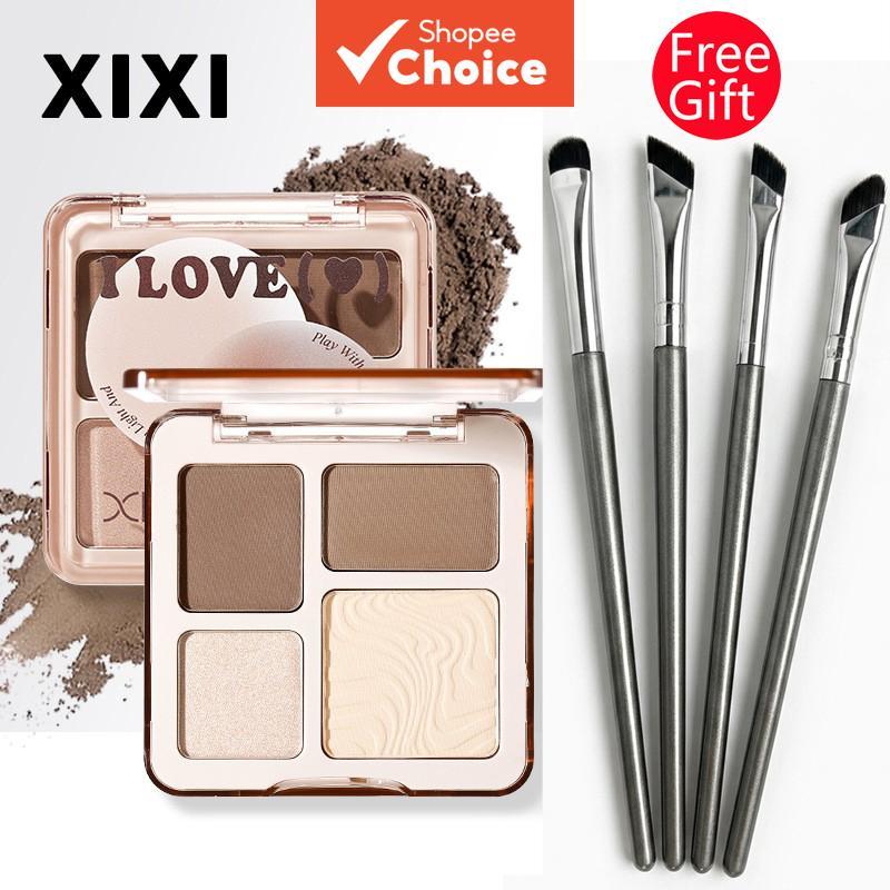 Paleta de Contorno de 4 Cores - Kit Profissional de Maquiagem para Escultura Facial, Bronzer em Pó e Iluminador para