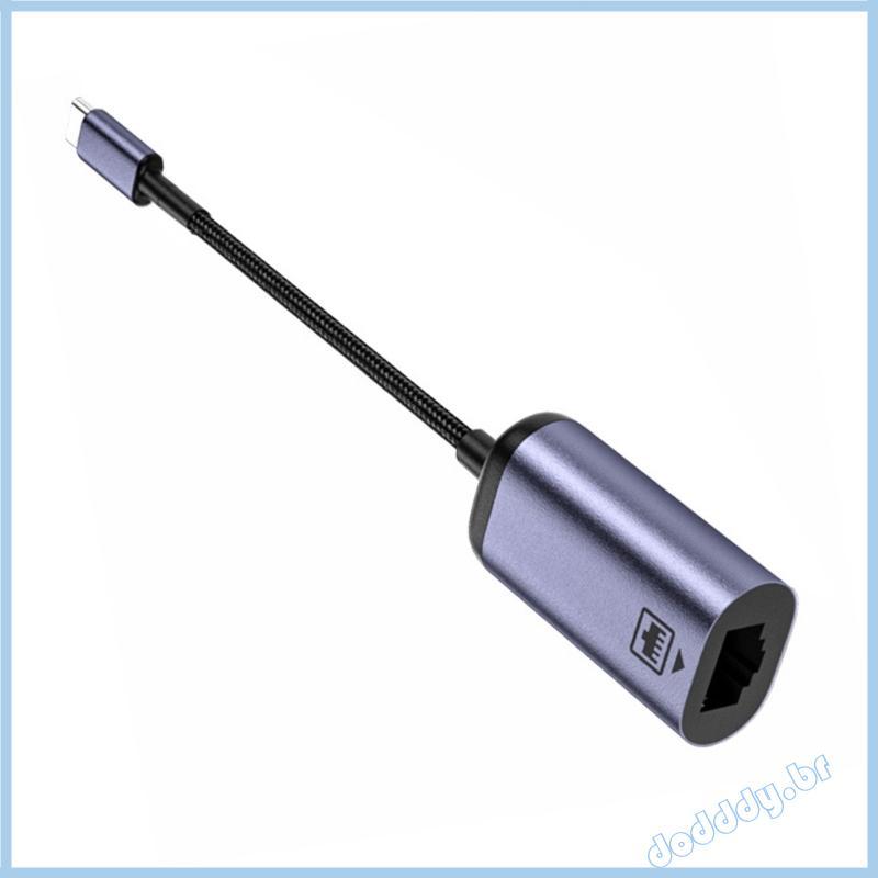 Adaptador DOD USB C Para Ethernet Type De Rede LAN Internet RJ45 De 100 Mbps Laptop E Desktop