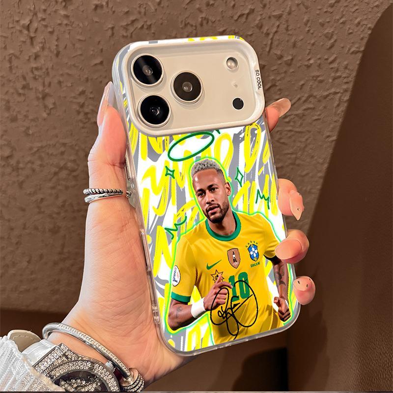 Capinha TPU Neymar Seleção Brasileira Anti Queda Proteção Câmera Para iPhone