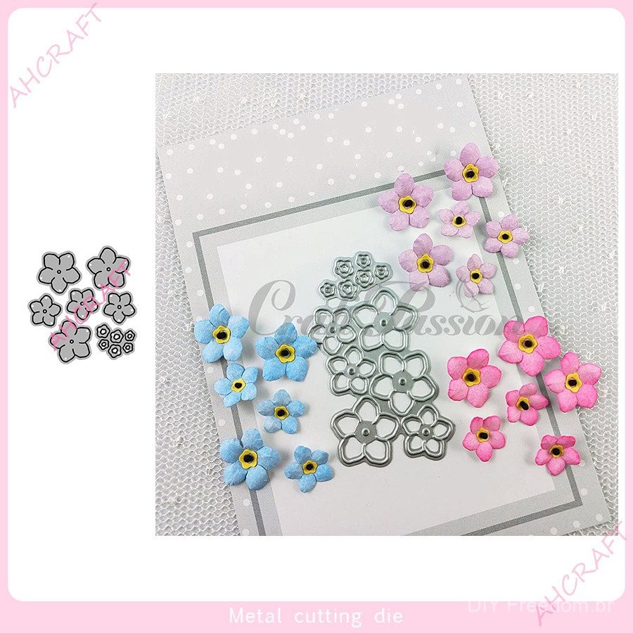 Mini Cortadores de Flores em Aço Carbono para DIY Arte em Papel, Modelo de Gravação em Relevo, Álbum de Scrapbook, Corta