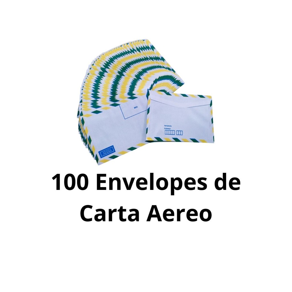 Envelope de Carta Aéreo 114X162mm pacote c/ 100 envelopes COF015 em Oferta na Shopee
