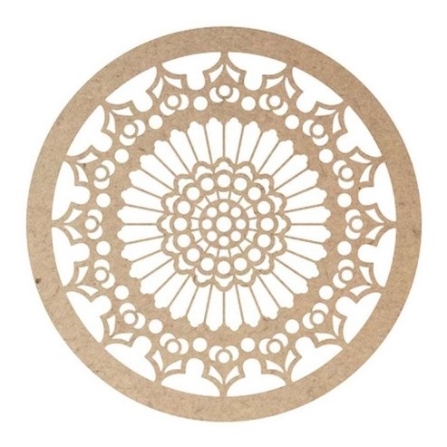 Pacote Com 10 Mini Mandala MDF 15 Cm M1 Produto Para Artesanato Decoração Parede - Amoratto