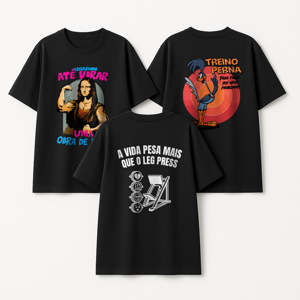 Kit 3 Camisetas Femininas Oversized Fitness Academia Algodão 100% T-shirt Confortável