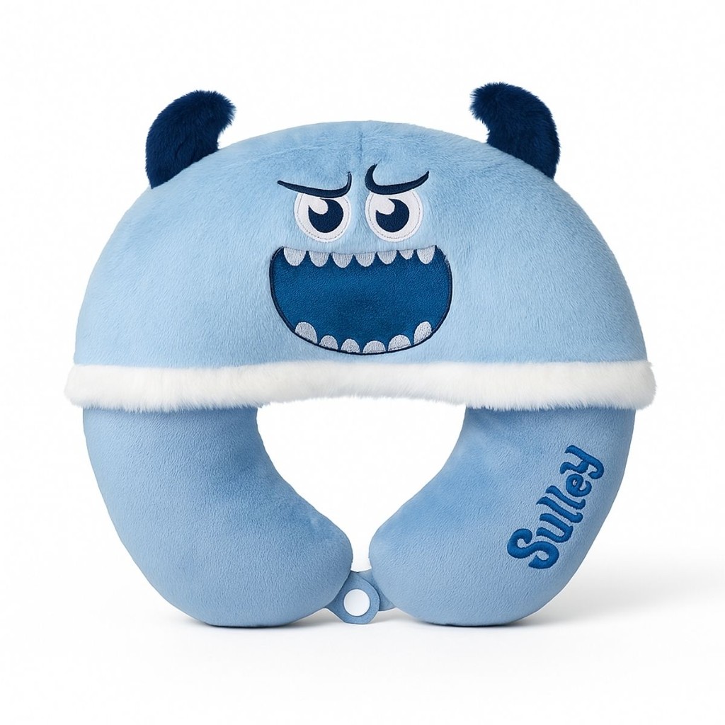Almofada de Viagem com Touca Oficial Disney Pixar Sullivan Item de Colecionador Monstros S.A.