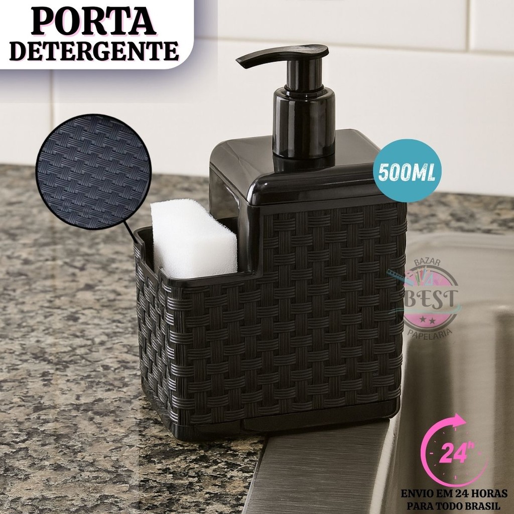 Porta Detergente 500ml Porta Sabão Dispenser -  Porta Esponja Liquido Bico Dosador Multiuso