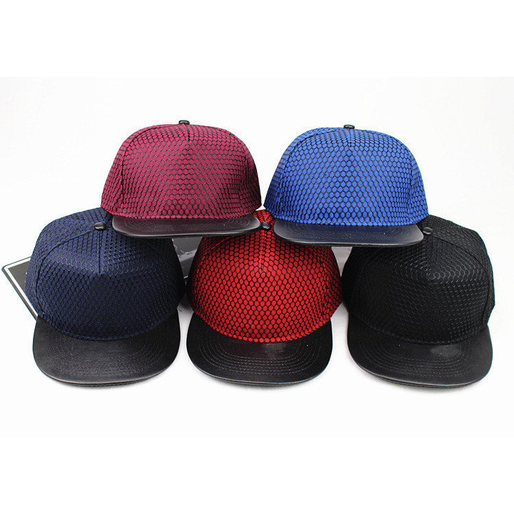 Boné de Beisebol Unissex com Costura em Tela, Aba de Couro, Cor Sólida, Estilo Hip-Hop, Boné de Proteção Solar. ------ *