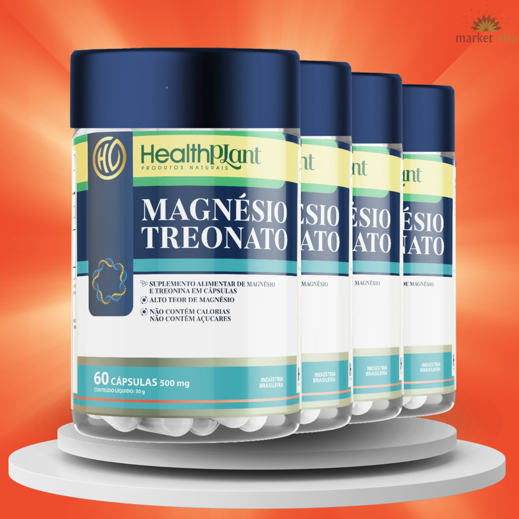 Treonato de Magnésio 60 Cápsulas 500mg ( Magnésio L-Treonato )