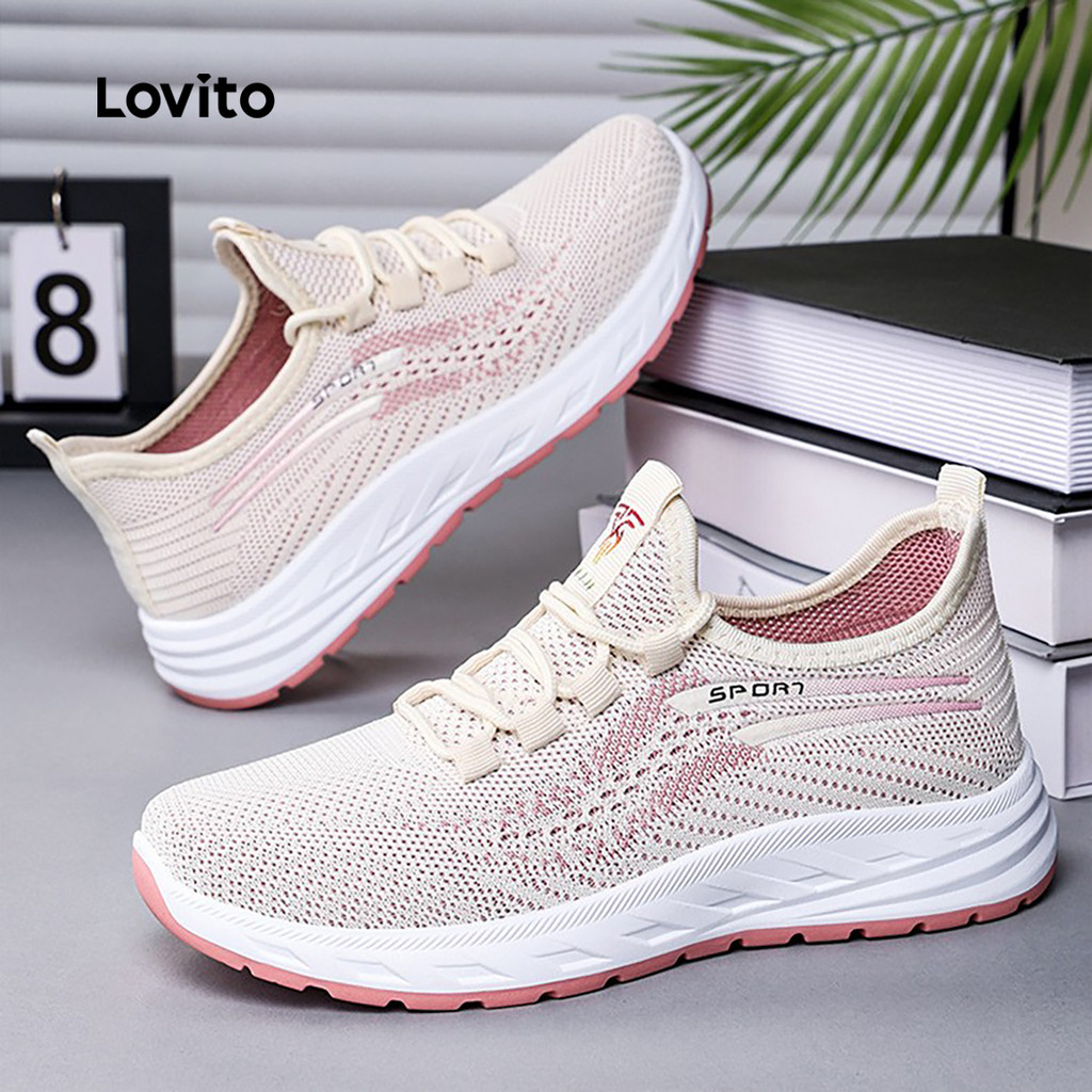 (NEW) Lovito Tênis Esportivos de Sola Macia para mulheres LFA93038 em Oferta na Shopee
