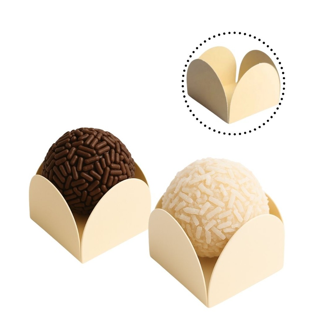 500 Forminhas nude Para Doces 4 Pétalas 3,3X3,3X2,5 121.65 (Nc Toys Simples) em Oferta na Shopee