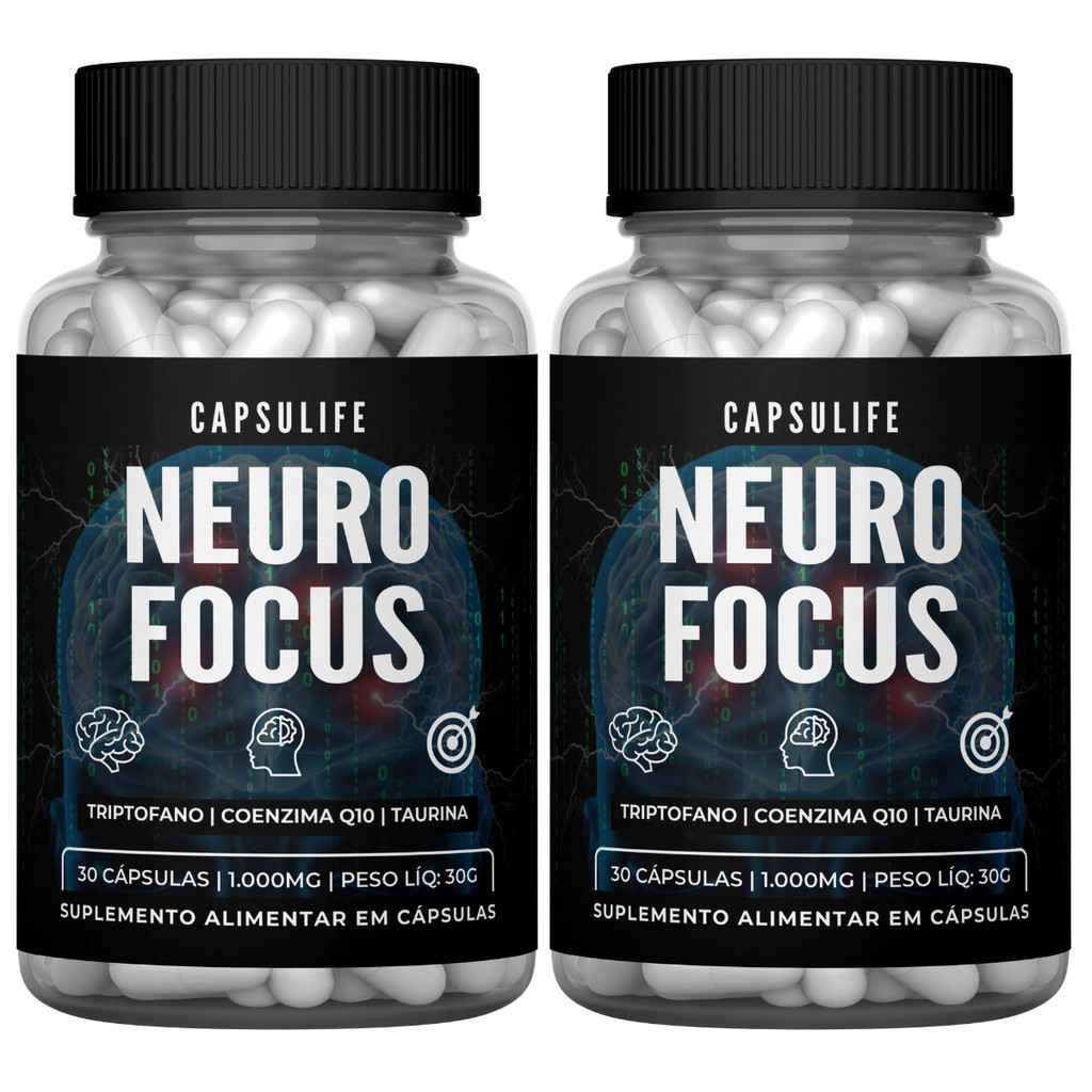 Kit 2 Suplemento Neuro Focus Para Concentração, Energia E Memória