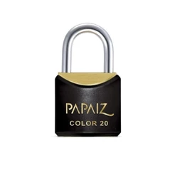 Cadeado com Chave 20mm Latão Preto Colorido Papaiz
