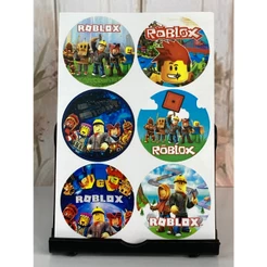 Adesivo cortado, tema Roblox 4,5cm contendo 30 unidades