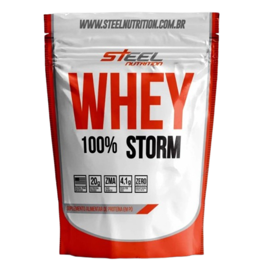 Whey 100% Storm 900g Whey Protein Refil - Steel Nutrition