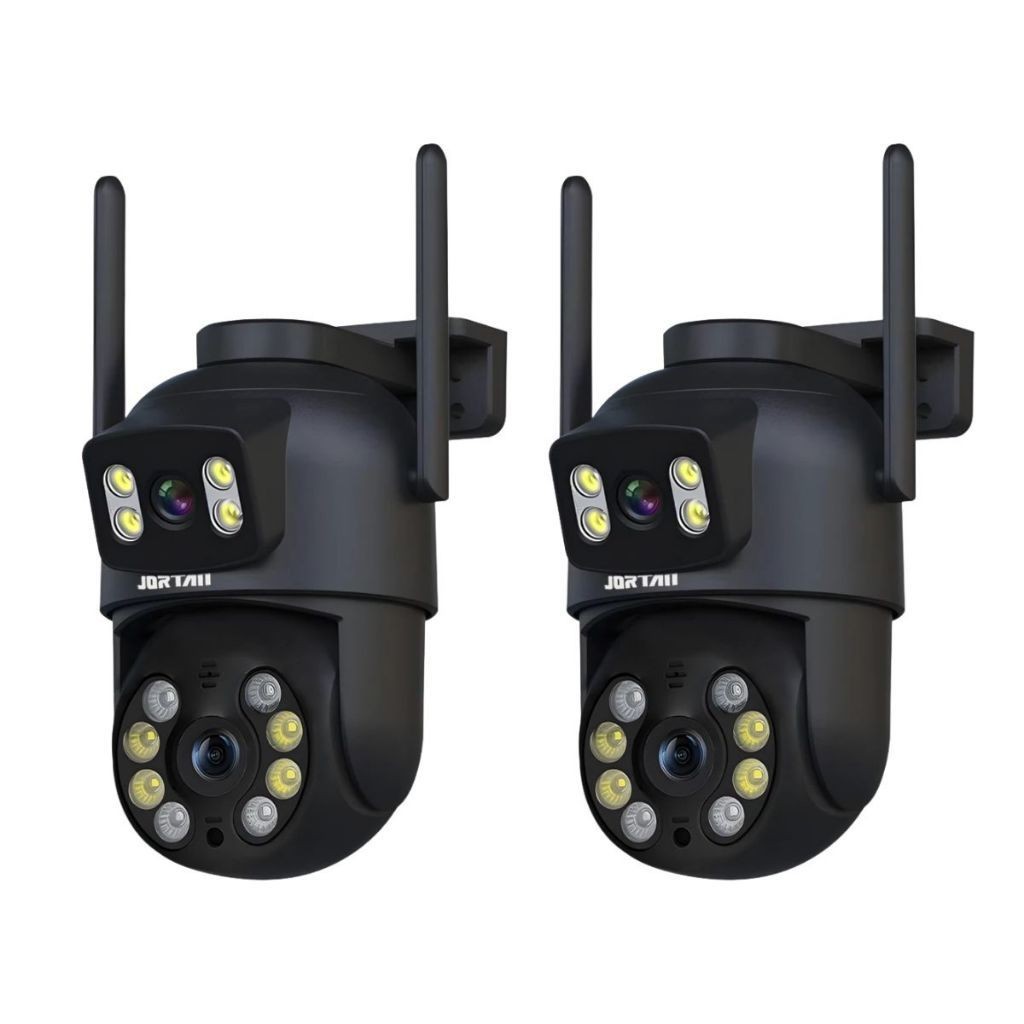 Kit 2 Câmera De Segurança a Prova de água Lente Dupla APP YOOSEE IP66 Camera IP WiFi 360 Cor Preto