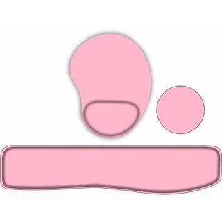 kit mouse pad ergonomico + apoio de teclado + porta copos cores lisas claras