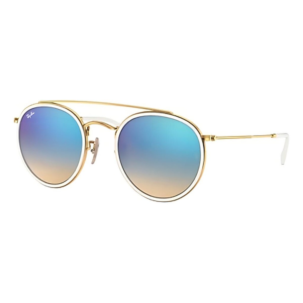 Óculos De Sol Ray-Ban Round Metal RB3647N Dourado Azul Unissex 51mm