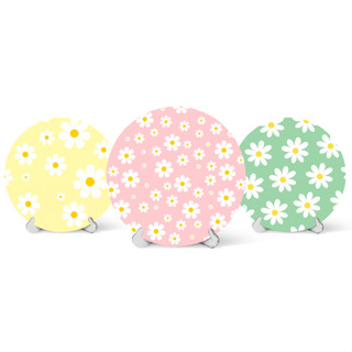 Capa Painel Redondo Mesa Margaridas Sublimado C/ Elástico 50×50Cm em Oferta na Shopee