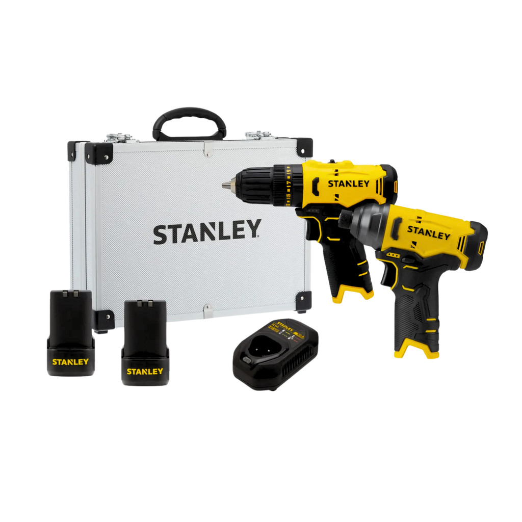 Kit Stanley 12V Furadeira/Parafusadeira Impacto + Parafusadeira SCHI10D2FK-BR