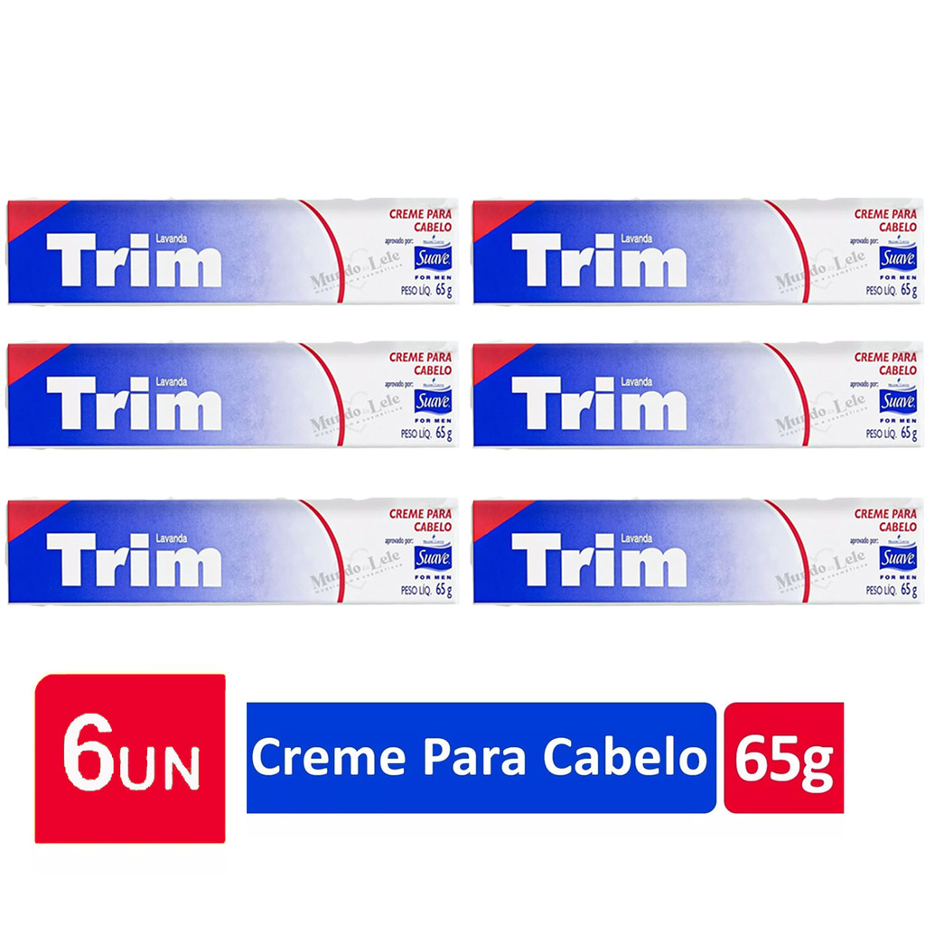 KIT C/6 CREME PARA CABELO TRIM LAVANDA SUAVE MEN 65G em Oferta na Shopee