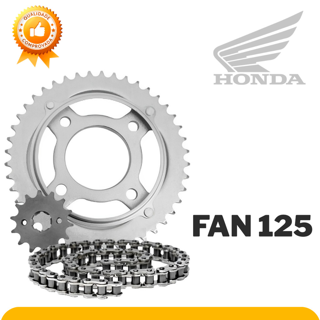 KIT TRANSMISSÃO RELAÇÃO FAN 125 2009 A 2017 em Oferta na Shopee