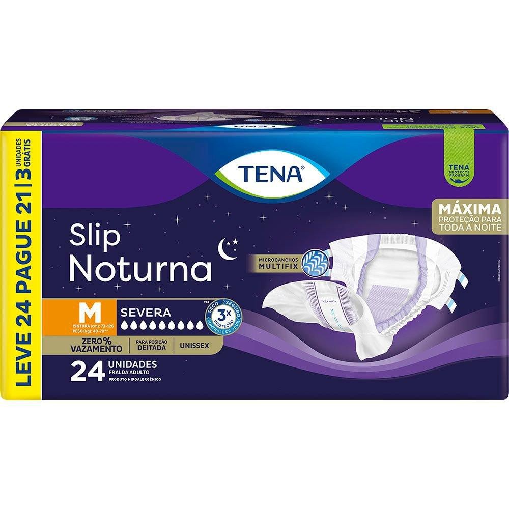 Fralda Geriátrica Tena Slip Noturna M Leve 24 Pague 21 unidades em Oferta na Shopee