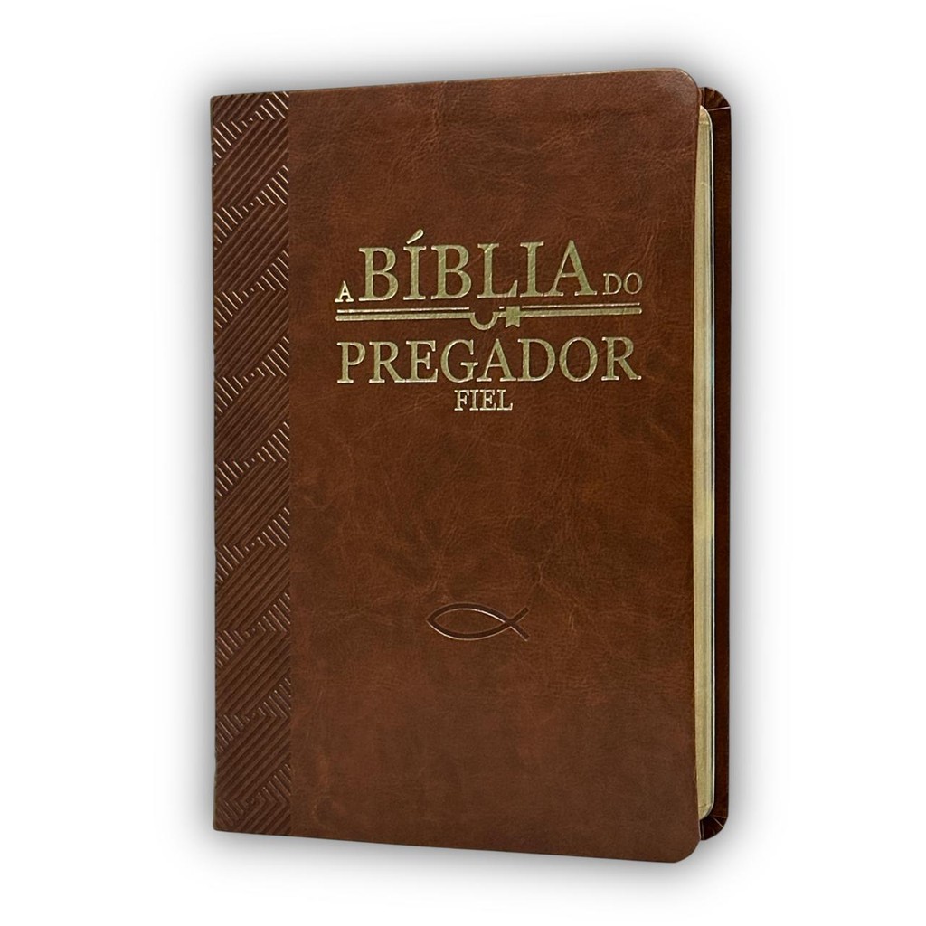 Bíblia De Estudo Do Pregador Fiel Letra Gigante E Linguagem Almeida Revista Corrigida Marrom Capa Flexível Pu Masculina