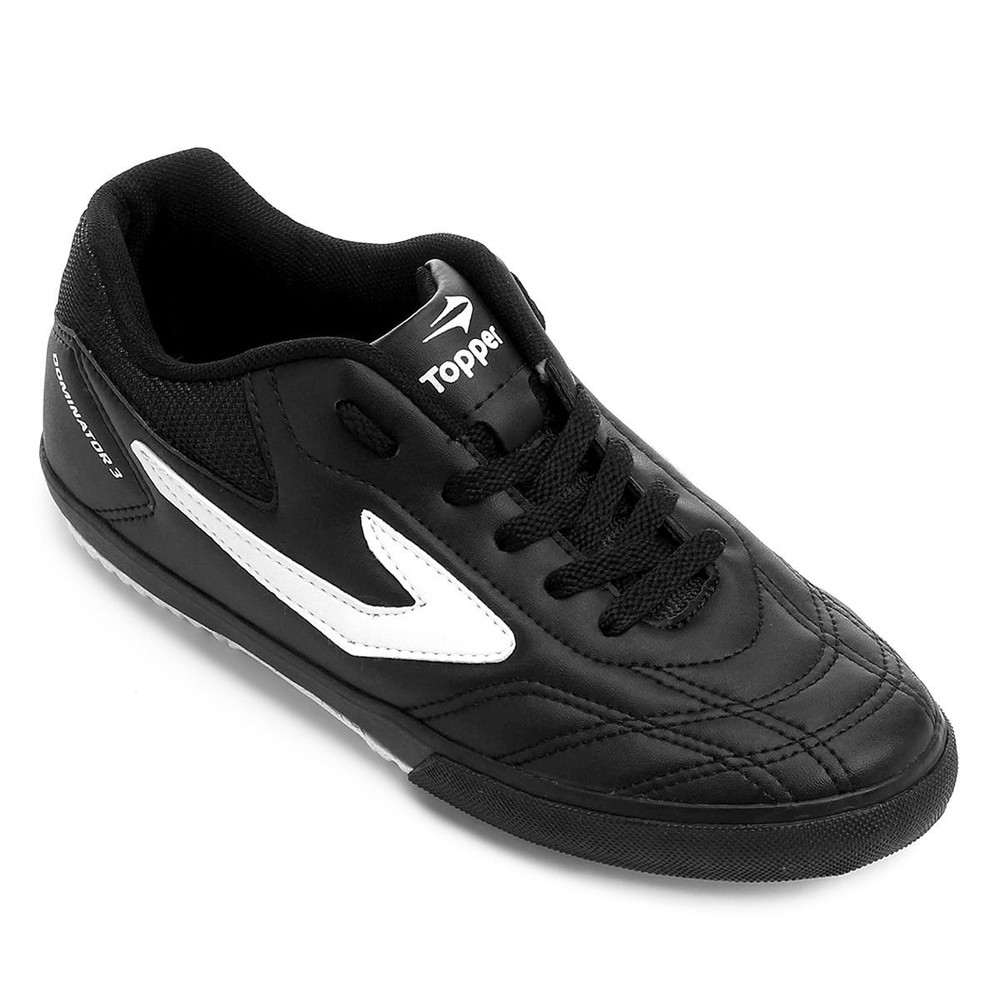 Chuteira Futsal Infantil Topper Dominator III - Preta em Oferta na Shopee