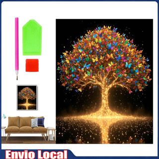 Árvore de borboleta, conjunto de pintura de diamante, pintura de diamante quadrada 5D, arte artesanal 30 x 40 cm em Oferta na Shopee