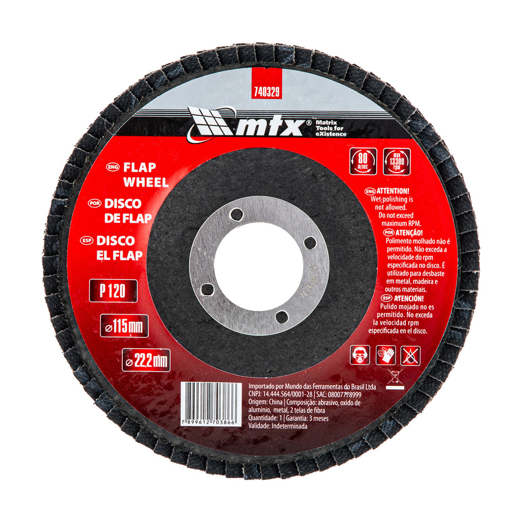 DISCO FLAP, GRAO 120, 115 X 22,2 MM, 1PC // MTX