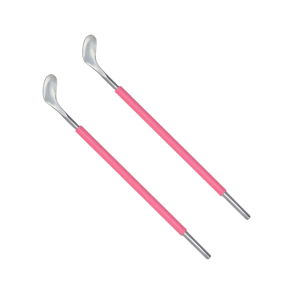 2 Espátula de Calosidade Slim Cabo de Silicone Rosa