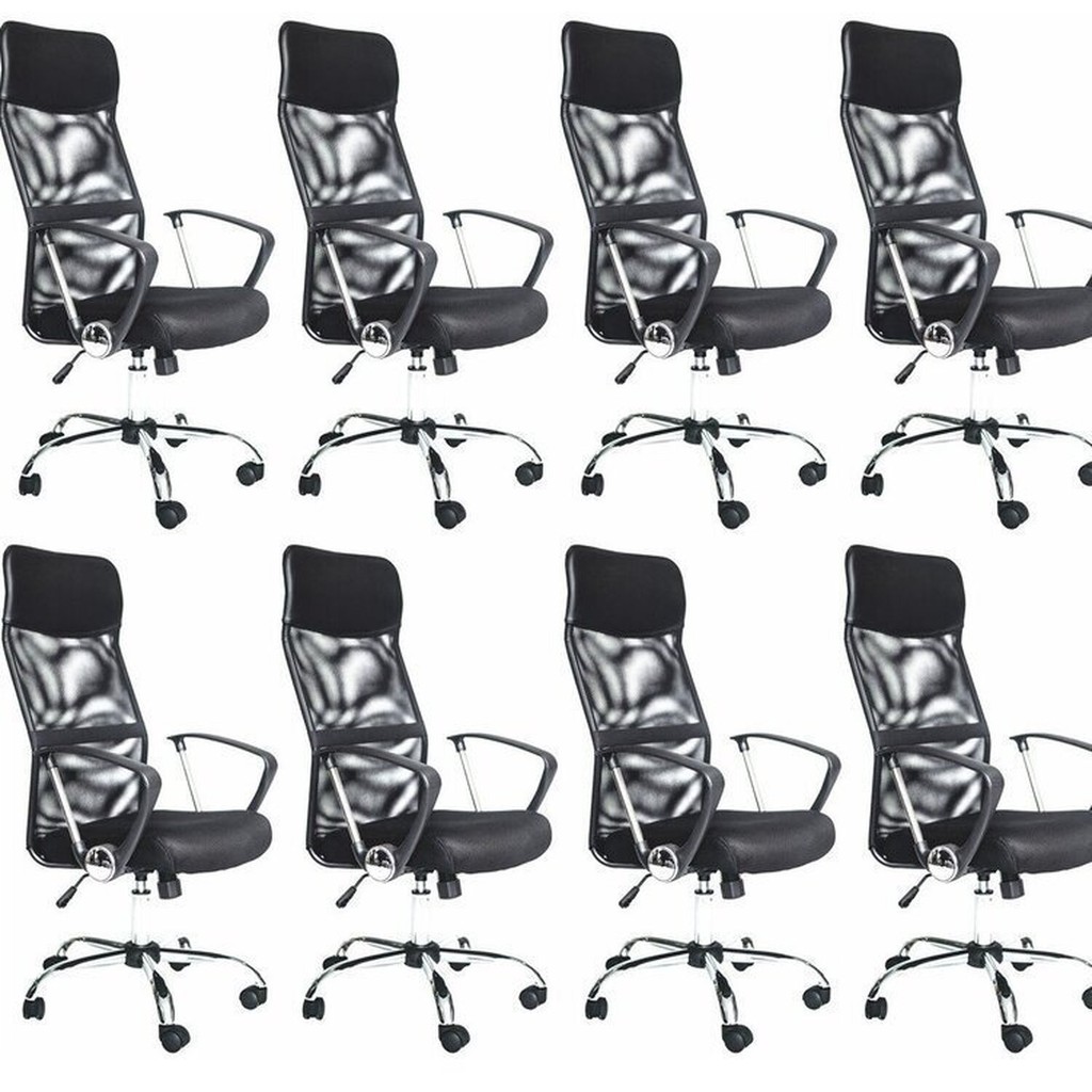 Kit 8 Cadeira de Escritorio Presidente Tela Mesh Comfort Cadeira Presidente