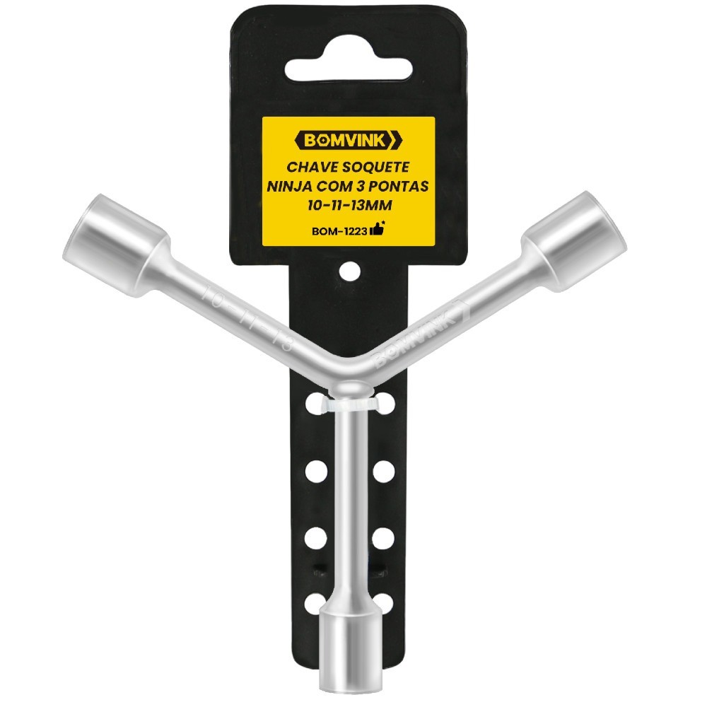 Chave 3 pontas soquetes ninja 10 x 11 x 13mm - BOM-1223 Bomvink