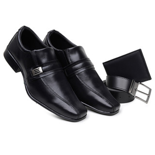 Kit Sapato Social Preto West Line Carteira + Cinto em Oferta na Shopee