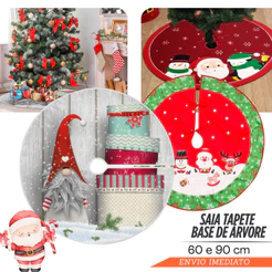 Saia Tapete Base Árvore De Natal Decoração Papai Noel Enfeite Natalino Luxo
