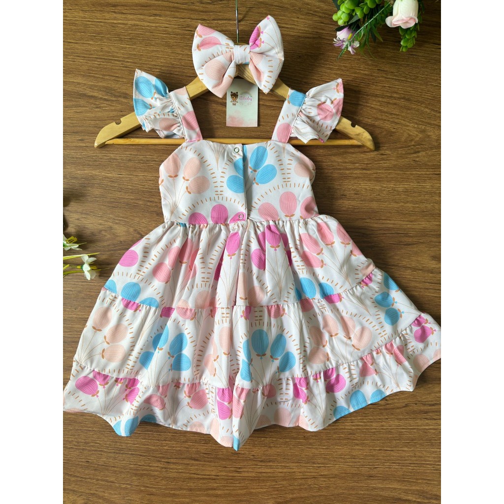 Vestido três maria balão 1 ao 8 anos