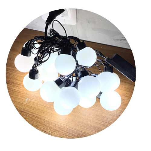 Cordão LED Bolinha 4 Metros com 8 Funções para Natal
