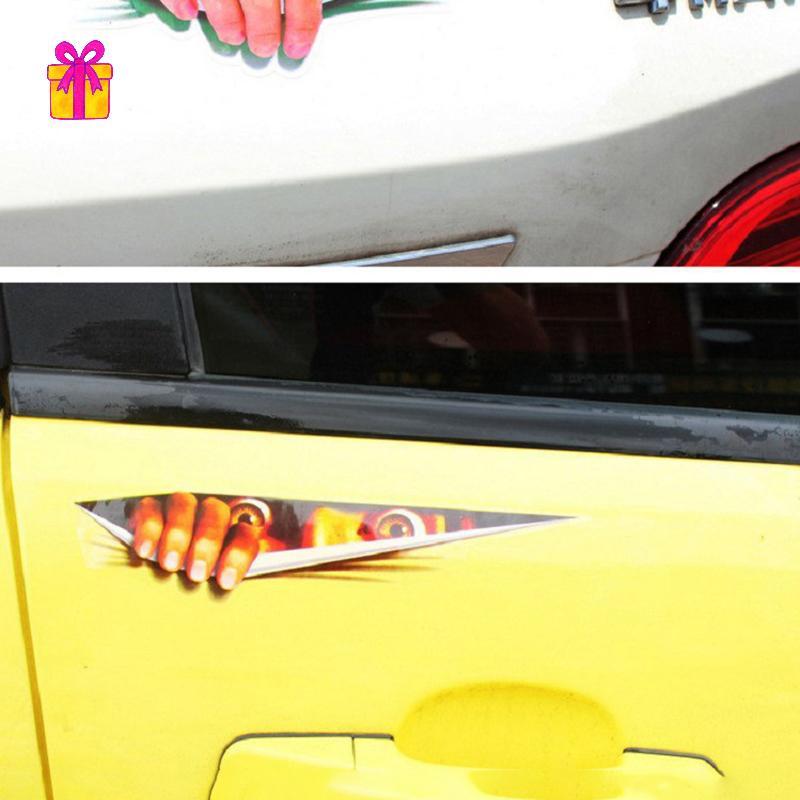 [INTH] 3D Cool Car Sti Criativo Stier Modificado Decalque Olhos Espreitando Monstro Stiers À Prova D'água Estilo Automát
