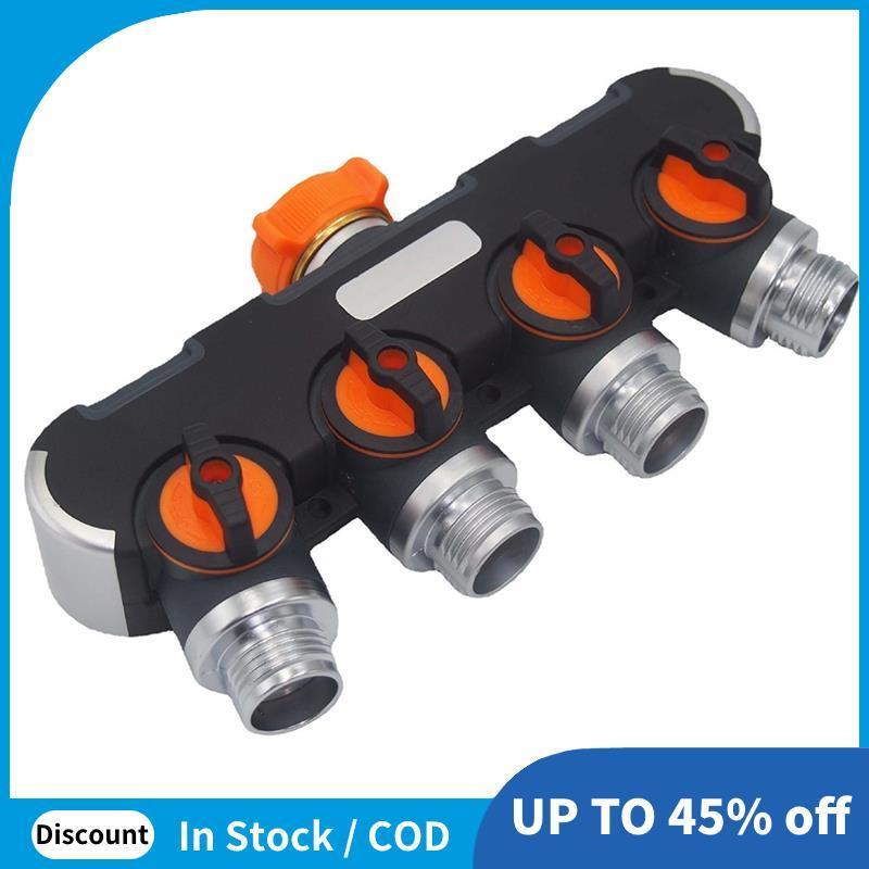 Design De 4 Vias Do Divisor De Mangueira De Jardim Com Tomadas De Metal De 3/4 Polegadas , Funcionalidade Da Válvula De 