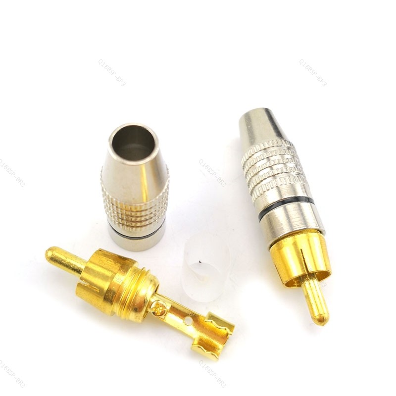 Banhado A Ouro rca Macho plug Áudio Vídeo Bloqueio Cabo Conector Sem Adaptador De Solda Conversor BR16B3