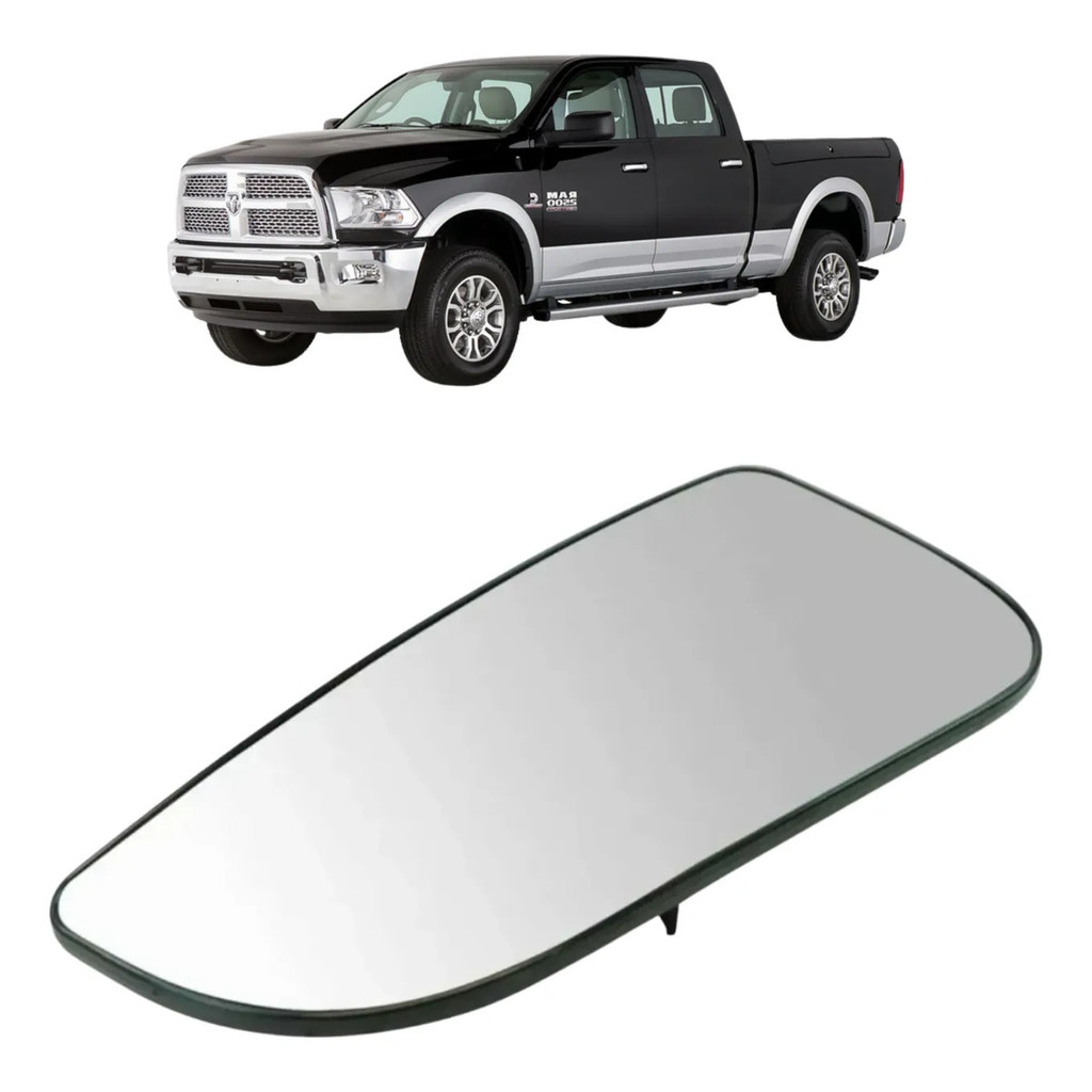Lente Retrovisor Menor Com Base Dodge Ram 1500 2500 3500 Esquerdo Motorista