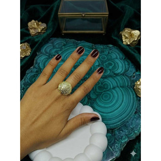 Anel Feminino Dourado Texturizado Ajustável - Elegância e Sofisticação