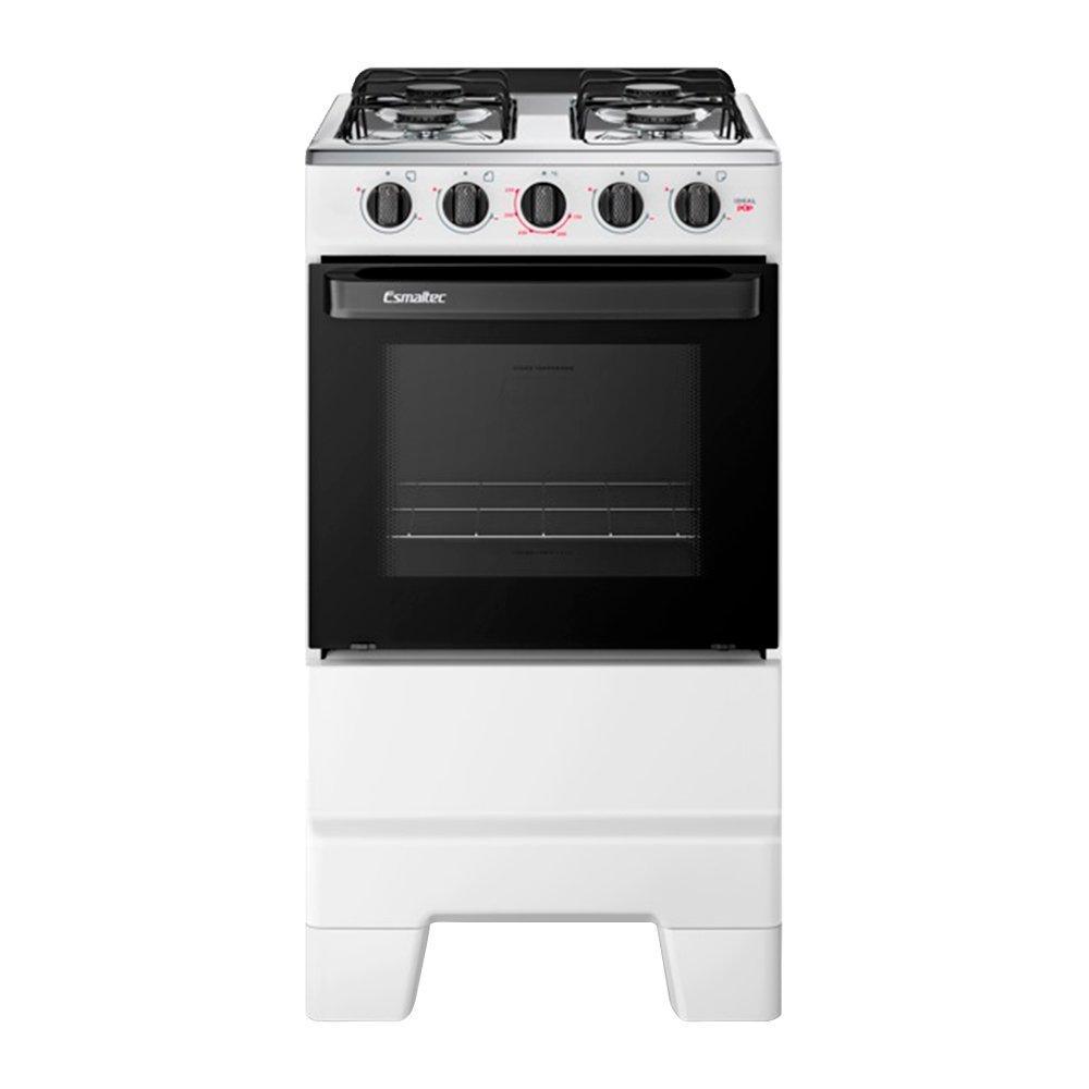 Fogão de Piso 4 Bocas Esmaltec F4ISB Ideal Pop | Mesa em Aço Inox, Acendimento Manual, Branco