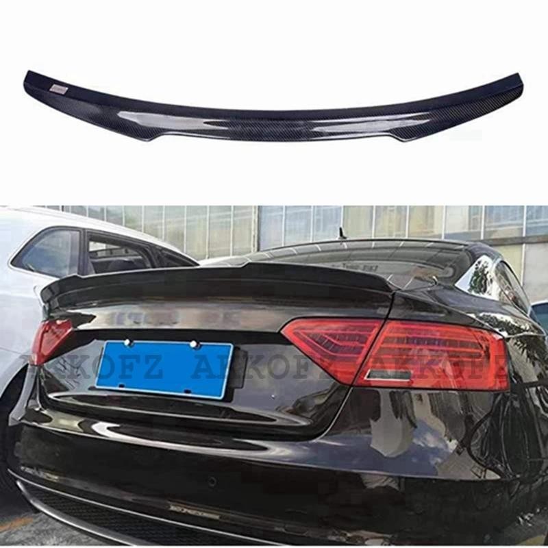 Para Audi A5 4 Portas 2 2009-2016 Estilo V Fibra De Carbono/Forjado Spoiler Traseiro Não S5 RS5