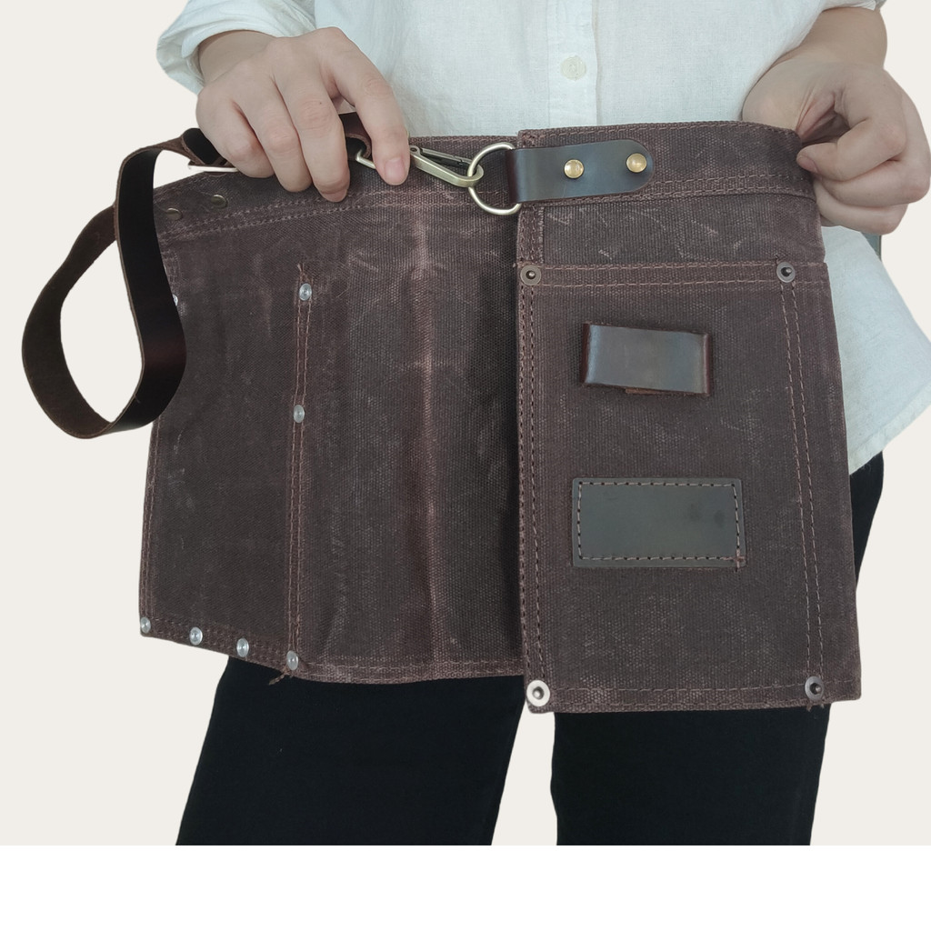 Busto avental de cera de óleo Retro workwear feminino barbeiro Barista leite loja de chá workwear macacão das mulheres d