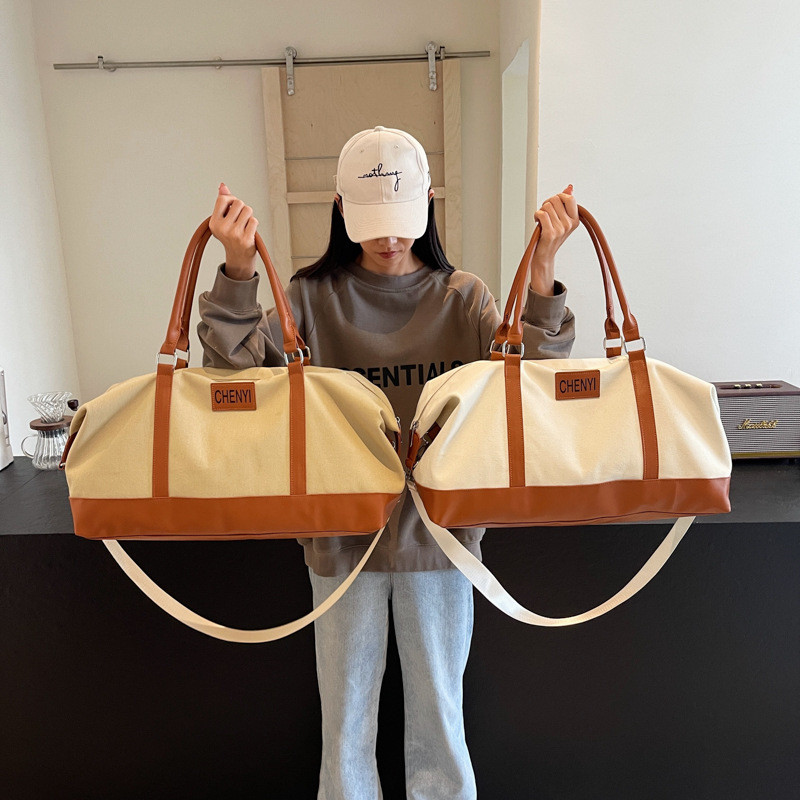 Bolsa de viagem para mulheres, bagagem leve, bolsa de lona de grande capacidade para viagens de negócios, viagens e fitn