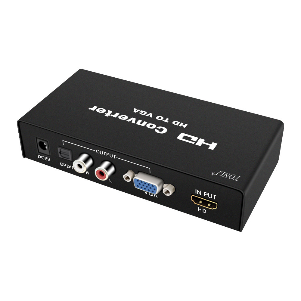 Conversor HDMI Para VGA Com Áudio Óptico SPDIF E RCA , Extrator/Adaptador De Vídeo 1080P HDTV , Monitor , PS4 , PS5