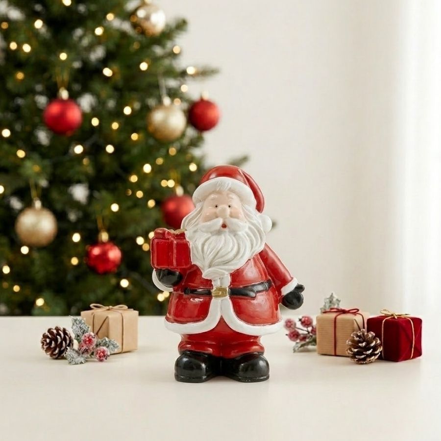 Enfeite Decorativo de Natal em Resina - Papai Noel - Presente - 10cm - 1 unidade - Rizzo